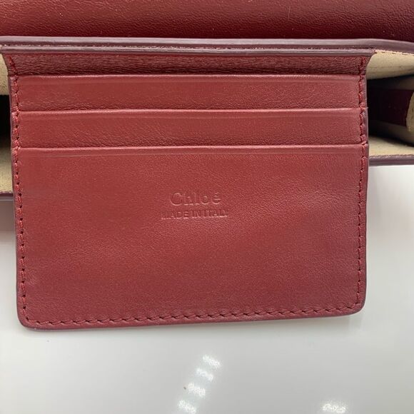 Auth Chloe Mini Faye Crossbody Ex++ Burgundy Suede Leather - Picture 4 of 13